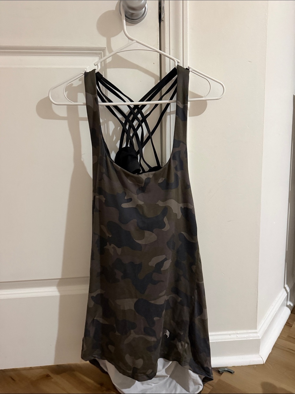 Target Olive Camo Strappy-Back Tank Top